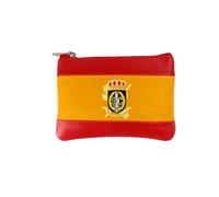 Leather Wallet with Spanish Flag, Emblem Gar Guardia Civil, Red and Yellow, Double Compartment with Zip
