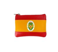 Leather Wallet with Spanish Flag, Traffic Civil Guard, Red and Yellow, with Zip