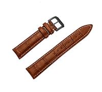 Leather Watch Band 2 Pieces Calfskin Strap Wrist Replacement Brown 16mm Black Buckle