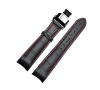 Leather Watch Bracelet Curved End Watch Strap 20mm 21mm 22mm Men's Watch Replacement Wristband Watch Accessories, 22mm