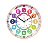 Leather Watch for Kids - 10 -Inch Educational Wall Clock with a Quiet Time Screen | Analog Teaching Watch for Kids Room and Study, Colorful Teaching Aid at Time, Ideal Elementary School Students