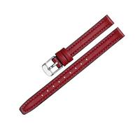 Leather Watch Strap 10mm 12mm 14mm 16mm Slim Wristbelt For Women(Red,12mm)