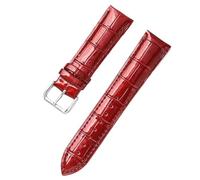 Leather Watch Strap 12mm 14mm 16mm 18mm 20mm 22mm For Men Women Universal Replacement Wrist Belt(Wine Red,18mm)