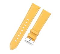 Leather Watch Strap 20mm 22mm Quick Release Bracelet, Yellow, 22mm