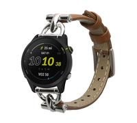 kwmobile Real Leather Watch Strap Compatible with Garmin vivoactive 4 / Venu 3 / Venu 2 / Forerunner 255 - Fitness Tracker Replacement Sports Wristband with Clasp