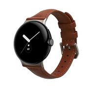kwmobile Leather Strap for Google Pixel Watch Series 41mm / Pixel Watch 4 41mm Watch Strap - Fitness Tracker Replacement Watch Band - Sports Wristband with Clasp - Light Brown