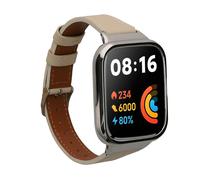 kwmobile Real Leather Watch Strap Compatible with Xiaomi Redmi Watch 3 Active/Redmi Watch 3 Lite - Fitness Tracker Replacement Sports Wristband with Clasp