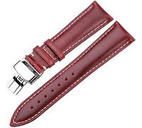 Leather Watch Strap Genuine Leather Watchband Women Men Band Strap 18mm 20mm 22mm 24mm With Steel Butterfly Buckle