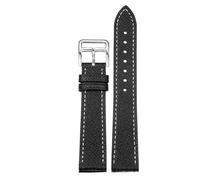 Leather Watch Strap Quick Release Replacement Band For Women Men(Black white-Silver,18mm)