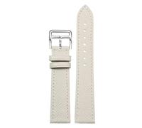 Leather Watch Strap Quick Release Replacement Band For Women Men(White-Silver,20mm)