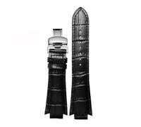 Leather Watch Strap Quick Release Watch Strap, 24x14mm Cowhide Watch Strap Compatible With Tissot 1853 T60 Series L875/975K Men's And Women's Wrist Strap T60.1513 Convex End Watch Strap Black Brown(Bl