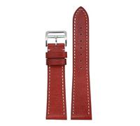 Leather Watch Strap Retro Bracelet Quick Release Bar Wristband(Red,17mm)