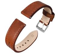 Leather Watch Strap Watchband Suitable For Men And Women Quick Release(Red brown,22mm)