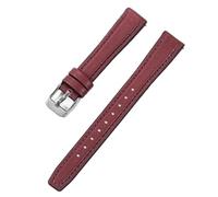 Leather Watch Strap Wristbelt Slim Watch Band Watch Accessories(Red,14mm)