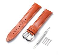 Leather Watch Straps for Men & Women Genuine Leather Replacement Bands, Quick Release Replacement Watchbands 16mm 18mm 20mm 22mm (with Watchstrap Pins,Repair Tool) (Light Brown(Silver Buckle), 16mm)