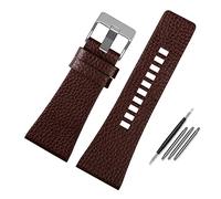 Leather Watch Straps,Leather Replacement Watch Band,Genuine Leather Watchband Compatible With Diesel DZ7396DZ1206 DZ1399 DZ1405 Watch Band Litchi Grain 22 24 26 27 28 30 32 34mm Strap Bracelet(Brown s