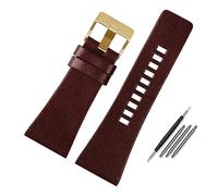 Leather Watch Straps,Leather Replacement Watch Band,Genuine Leather Watchband Compatible With Diesel DZ7396DZ1206 DZ1399 DZ1405 Watch Band Litchi Grain 22 24 26 27 28 30 32 34mm Strap Bracelet(Flat br