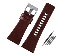 Leather Watch Straps,Leather Replacement Watch Band,Genuine Leather Watchband Compatible With Diesel DZ7396DZ1206 DZ1399 DZ1405 Watch Band Litchi Grain 22 24 26 27 28 30 32 34mm Strap Bracelet(Flat br