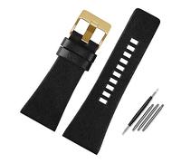 Leather Watch Straps,Leather Replacement Watch Band,Genuine Leather Watchband Compatible With Diesel DZ7396DZ1206 DZ1399 DZ1405 Watch Band Litchi Grain 22 24 26 27 28 30 32 34mm Strap Bracelet(Flat bl