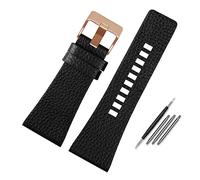 Leather Watch Straps,Leather Replacement Watch Band,Genuine Leather Watchband Compatible With Diesel DZ7396DZ1206 DZ1399 DZ1405 Watch Band Litchi Grain 22 24 26 27 28 30 32 34mm Strap Bracelet(Black r