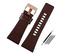 Leather Watch Straps,Leather Replacement Watch Band,Genuine Leather Watchband Compatible With Diesel DZ7396DZ1206 DZ1399 DZ1405 Watch Band Litchi Grain 22 24 26 27 28 30 32 34mm Strap Bracelet(Brown r