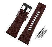 Leather Watch Straps,Leather Replacement Watch Band,Genuine Leather Watchband Compatible With Diesel DZ7396DZ1206 DZ1399 DZ1405 Watch Band Litchi Grain 22 24 26 27 28 30 32 34mm Strap Bracelet(Brown b