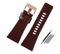 Leather Watch Straps,Leather Replacement Watch Band,Genuine Leather Watchband Compatible With Diesel DZ7396DZ1206 DZ1399 DZ1405 Watch Band Litchi Grain 22 24 26 27 28 30 32 34mm Strap Bracelet(Flat br