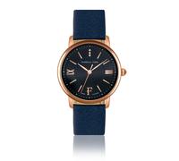 Leather watch woman Isabella Ford Aurora Bleu 36 mm