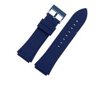 Leather Watchband 22mm Silicone Watch Bracelet Compatible With GUESS W0040G3 W0040G5 W0247G3 Blue Wrist Band Men's Watch Strap (Silicone blue blue)