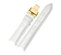 Leather Watchband Compatible With MK Mk2277 2425 Table Notch Watch Band Michael Kors Mike Coles Female Strap(White gold buckle,20x12mm)