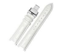 Leather Watchband Compatible With MK Mk2277 2425 Table Notch Watch Band Michael Kors Mike Coles Female Strap(White silver buckle,16x8mm)
