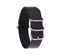 Leather Watchband Strap Men Women Silver Black Ring Buckle Wrist Bracelet Band Accessories 14mm 16 18mm 20mm 22mm 24mm Fit For NATO Fit For ZULU watch strap