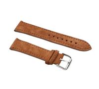 Leather Watchband Suede Vintage Watch Strap 18mm 19mm 20mm Tan Brown Gray Blue Soft Wristband Belt Accessories #BF(Tan,18mm) (Brown silver Buckle)