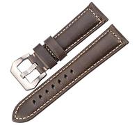 Leather Watchbands Watch Accessories Women Men Blue Yellow Red Brown Cowhide Watch Strap Band 20 22 24 26mm Bracelet Green Silver Buckle,24mm