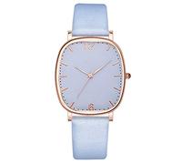 Leather Watches Running Quartz Strap Solid Watches Color for Women Secon Sport Watch Wristwatch The (Sky Blue, One Size)
