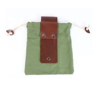 Leather Waxed Canvas Pouch Tote Garden Tools Bag in Water Proof Canvas Rolling Bag Foldable Belt Pack Portable Foraging Bag(Green)