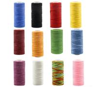 Leather Waxed Thread 50m Spool Polyester Cord for Upholstery Bookbinding Wallet Repair DIY Projects 0.8mm Hand Sewing(White)