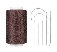 Leather Waxed Thread Cord, 250M Heavy Duty Sewing Thread Kit with Needles, 150D Upholstery Repair, Bookbinding, Shoe Repair, Leather Projects, Dark Brown