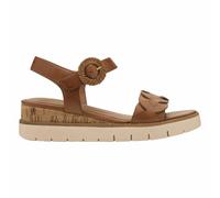 Leather Wedge Sandals Brown