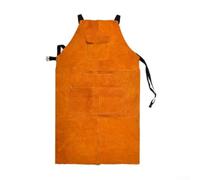 Leather Welding Apron Heat Resistant Cowhide Bib Apron with Pockets for Blacksmiths Woodworkers 102x62cm