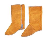 Leather Welding Boot,Cowhide Spats Welder Shoe Long Calf Protector Safety Shoes Protectors Gaiters Fire Resistant Boot Two Layer Covers Heat Protective Foot Leg for Welding Construction Auto Repair