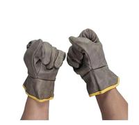 Leather Welding Gloves Tool Welder Supplies Flame Retardant Heat-Resistant Glove Grey Wear Resistant Work Safe Workplace