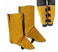 Leather Welding Spats Extra Long,Heat and Abrasion Resistant Welding Boot Covers,Full Coverage Shoes Protectors Welding Gaiters,Welding Safety Shoes Protectors,Flame-Retardant Welding Boot Covers