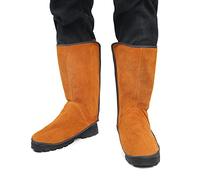 Leather Welding Spats Shoe Protector, Heat and Abrasion Resistant Working Protective Boot Covers, Long Adjustable Safety Leg Guard Gaiters for Welder