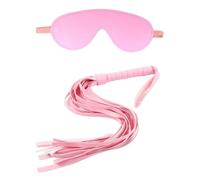 Leather Whip Bondage Plush Erotic Handcuffs BDSM Slave Gag Exotic Accessories Anal Plug Sex Toys for Women Role Play Adult Games Pink 2PCS One Size