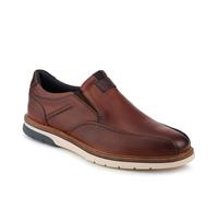 Leather Wide-Fit Slip-On Shoes - Cognac Size 10