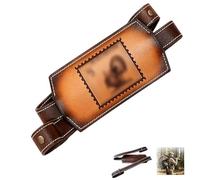 Leather Wild Turkey Toter Sling with Vintage Turkey Stamp Engraving, Vintage Adjustable TurkeySling, Heavy Duty Padded Shoulder Strap for Hunting, Adjustable Loop Sling with Quick Release (A#)