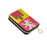 Leather Women Wallet Credit Card Wallets RFID Blocking Small Zipper Wallet with Coin Pocket Auvergne Rhone Alpes Flag