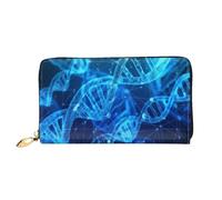 Leather Women'S Dna Chain Photo Printed Wallets Large Capacity Card Holder Ladies Purse With Multiple Card Slots Long Ladies Purse With Zipper Compartment 19cm*10.5cm Ladies Purses Soft Leather