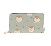 Leather Women'S Many Hedgehogs Printed Wallets Large Capacity Card Holder Ladies Purse With Multiple Card Slots Long Ladies Purse With Zipper Compartment 19cm*10.5cm Ladies Purses Soft Leather